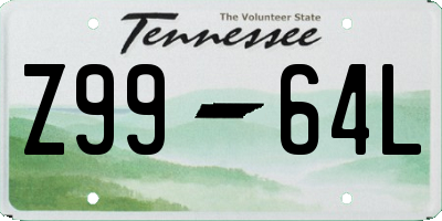 TN license plate Z9964L