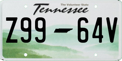 TN license plate Z9964V