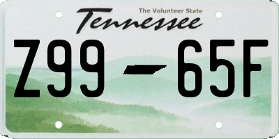 TN license plate Z9965F