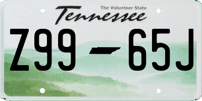 TN license plate Z9965J