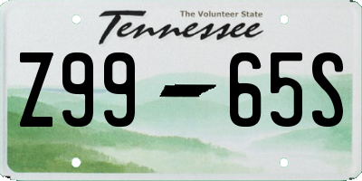 TN license plate Z9965S