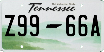 TN license plate Z9966A