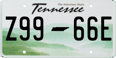 TN license plate Z9966E