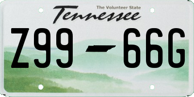 TN license plate Z9966G