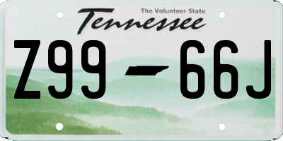 TN license plate Z9966J