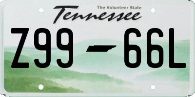 TN license plate Z9966L