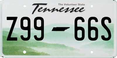 TN license plate Z9966S