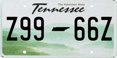 TN license plate Z9966Z