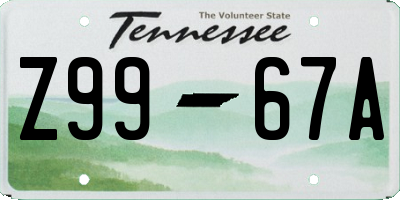 TN license plate Z9967A