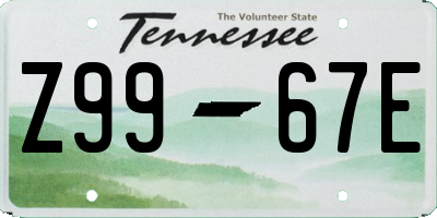 TN license plate Z9967E