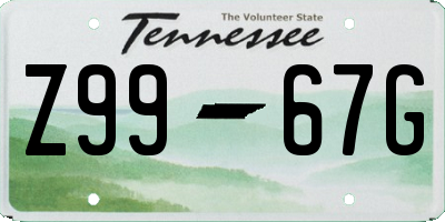 TN license plate Z9967G