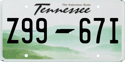 TN license plate Z9967I