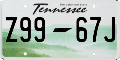 TN license plate Z9967J