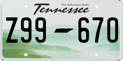 TN license plate Z9967O