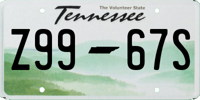 TN license plate Z9967S