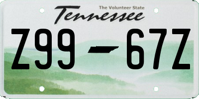 TN license plate Z9967Z