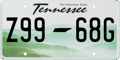 TN license plate Z9968G