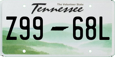 TN license plate Z9968L