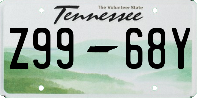 TN license plate Z9968Y