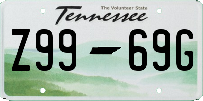 TN license plate Z9969G