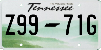 TN license plate Z9971G