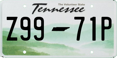 TN license plate Z9971P