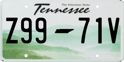 TN license plate Z9971V