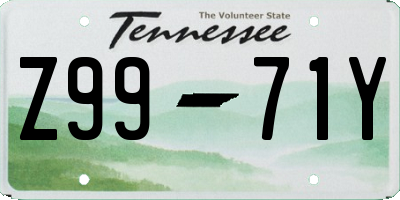 TN license plate Z9971Y