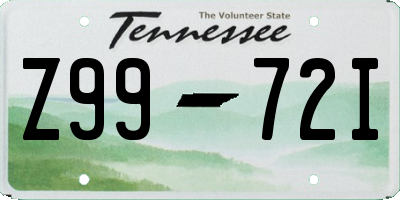 TN license plate Z9972I