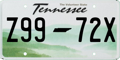 TN license plate Z9972X