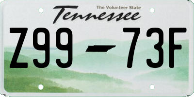 TN license plate Z9973F