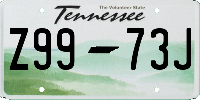 TN license plate Z9973J