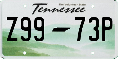 TN license plate Z9973P