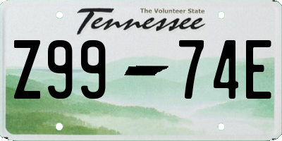 TN license plate Z9974E