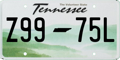 TN license plate Z9975L