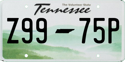TN license plate Z9975P