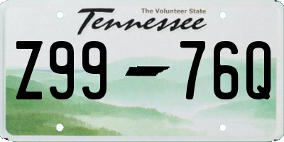 TN license plate Z9976Q