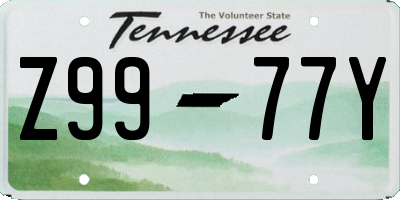 TN license plate Z9977Y