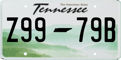 TN license plate Z9979B