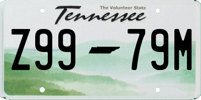 TN license plate Z9979M
