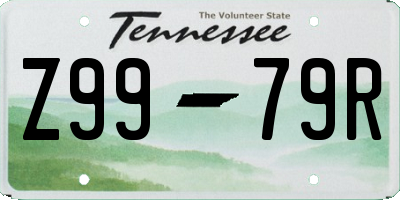 TN license plate Z9979R