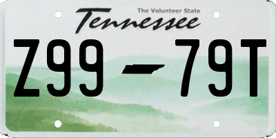 TN license plate Z9979T