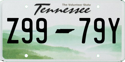 TN license plate Z9979Y