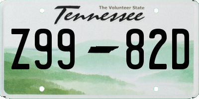 TN license plate Z9982D