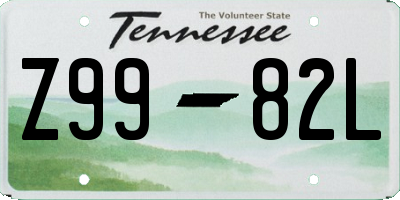 TN license plate Z9982L