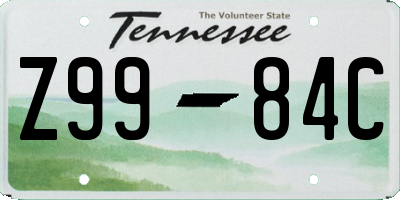 TN license plate Z9984C