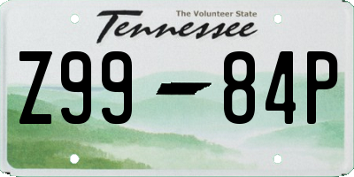 TN license plate Z9984P