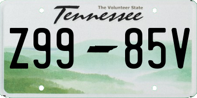 TN license plate Z9985V