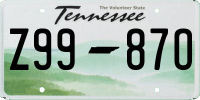 TN license plate Z9987O