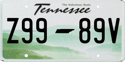 TN license plate Z9989V